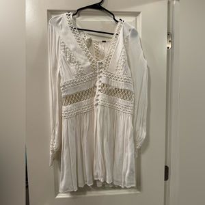 Free people long sleeve white dress